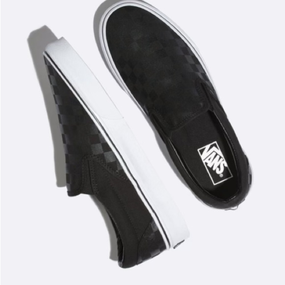 VANS Checkerboard Slip-On Black & Black Shoes